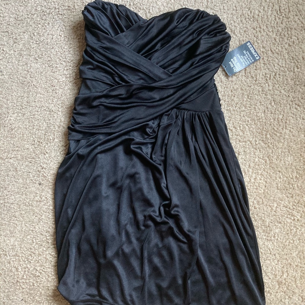 Express silky stretch black tube dress